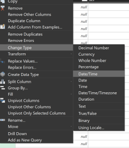 Change Data/Time to Date/Time type